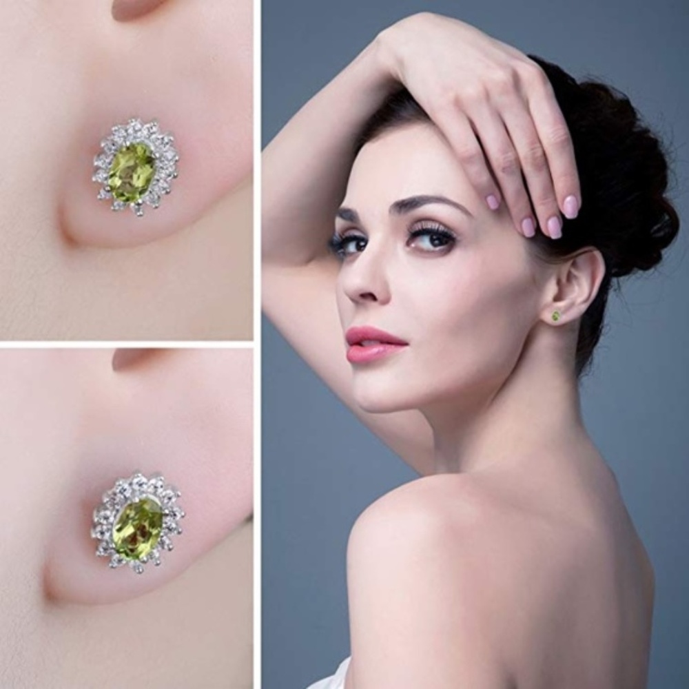 ❤️ Peridot Earrings - 925 Sterling Silver - Picture 3 of 6